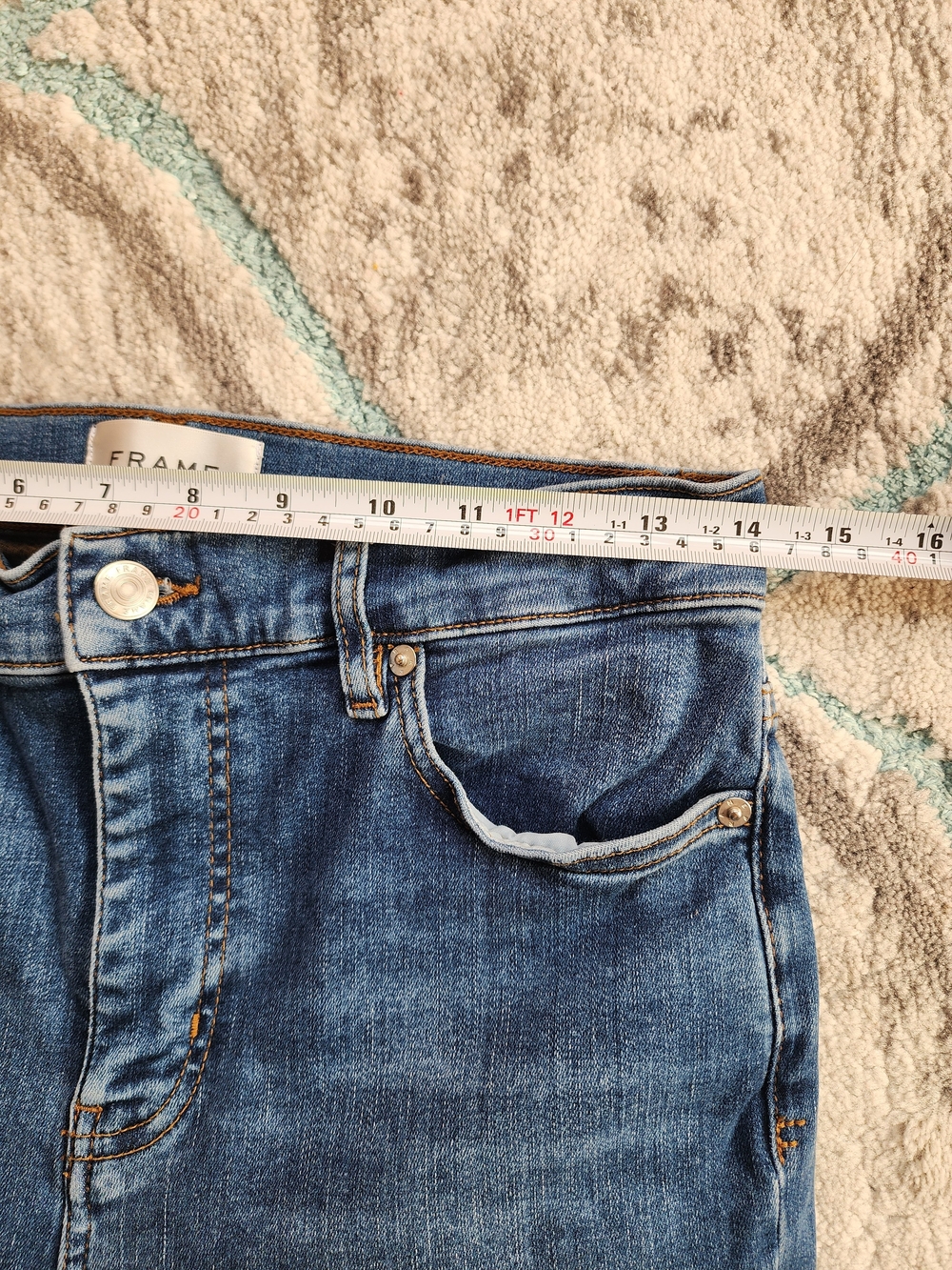 FRAME Le High Straight Long Denim Jeans Women’s Size 29 High Rise Stretch - Picture 12 of 16